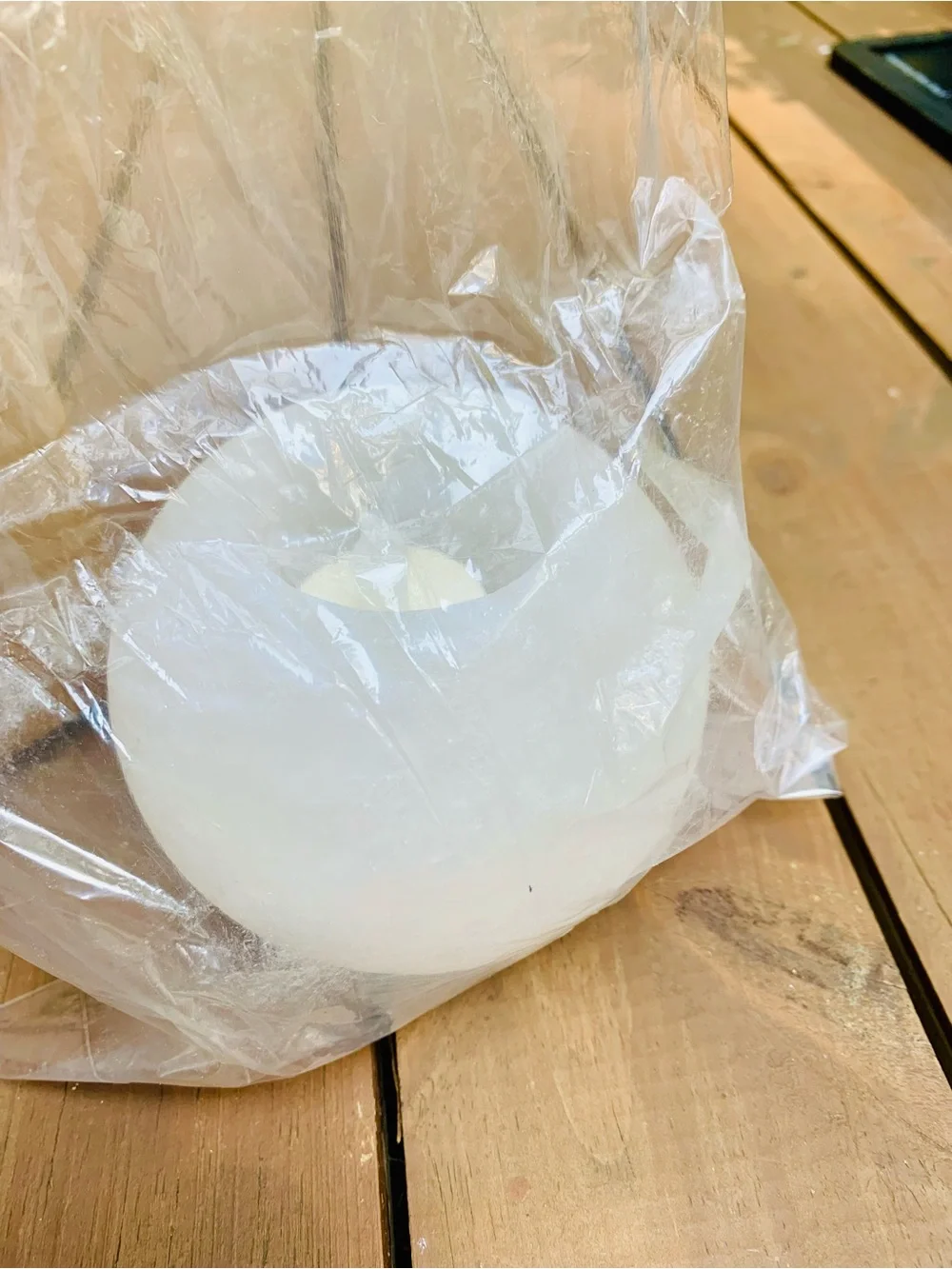 Salt crystal candle holder for real or battery or led candles
